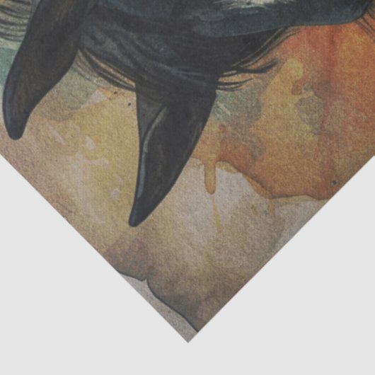 Waterverf Wild Black Horse Decoupage Tissuepapier (Detail)