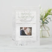 Waterverf Wild Dahlia Verloving Foto Lijst Kaart (Staand voorkant)