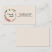 Waterverf Wild Floral Baby Display Douche Informatiekaartje (Voorkant / Achterkant)