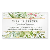 Waterverf Wild Floral Green Foliage Magnetisch Visitekaartje (Voorkant)