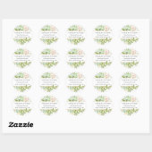 Waterverf Wild Floral Green Foliage Ronde Sticker (Vel)