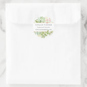 Waterverf Wild Floral Green Foliage Ronde Sticker (Tas)
