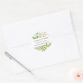 Waterverf Wild Floral Green Foliage Ronde Sticker (Envelop)