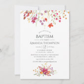 Waterverf Wild Flower Baptism of Christening Kaart (Voorkant)