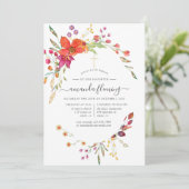 Waterverf Wild Flower Baptism of Christening Kaart (Staand voorkant)