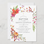 Waterverf Wild Flower Baptism of Christening Kaart (Voorkant)