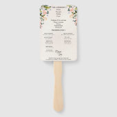 Waterverf Wild Flower Trouwceremonie Programma Handwaaier (Achterkant)