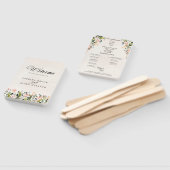 Waterverf Wild Flower Trouwceremonie Programma Handwaaier (Niet-gemonteerd)