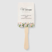 Waterverf Wild Flower Trouwceremonie Programma Handwaaier (Voorkant)