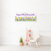 Waterverf Wild Flowers 60th Birthday Party Spandoek (Insitu)