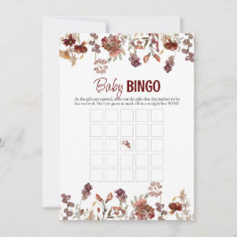 Waterverf Wild Flowers Baby Bingo Game Kaart Notitiekaartje