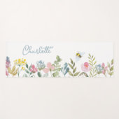 Waterverf Wild Flowers Floral Persoonlijke naam Yogamat (Voorkant (horizontaal))