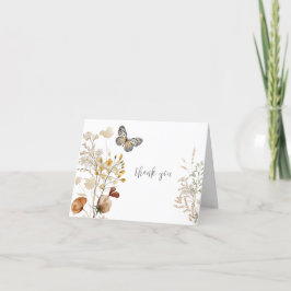 Waterverf Wild Flowers Hartelijk dank Bedankkaart