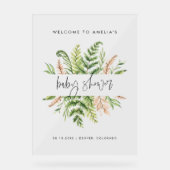 Waterverf Wild Foliage Baby shower Welkom Acryl Bord (Voorkant)