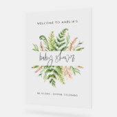 Waterverf Wild Foliage Baby shower Welkom Acryl Bord (Hoek)