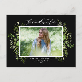 Waterverf Wild Foliage Black Foto Afstuderen Briefkaart