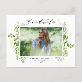 Waterverf Wild Foliage Black Foto Afstuderen Briefkaart