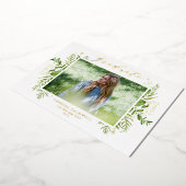 Waterverf Wild Foliage Foto Afstudeerfeest Folie Uitnodiging (Gedraaid)