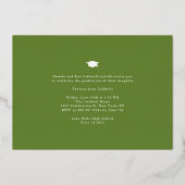 Waterverf Wild Foliage Foto Afstudeerfeest Folie Uitnodiging (Achterkant)