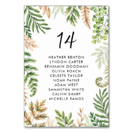 Waterverf Wild Foliage Greenery Wedding Seating Se Kaart