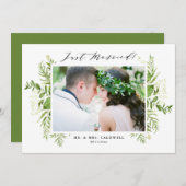 Waterverf Wild Foliage Horizontale Gewoon getrouwd Aankondiging (Voorkant / Achterkant)