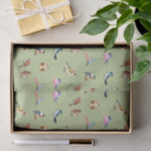 Waterverf Wild Forest Birds Green Tissuepapier (Geschenk)