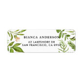 Waterverf Wild Green Foliage Address Label (Voorkant)