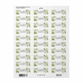 Waterverf Wild Green Foliage Address Label (Full Sheet)