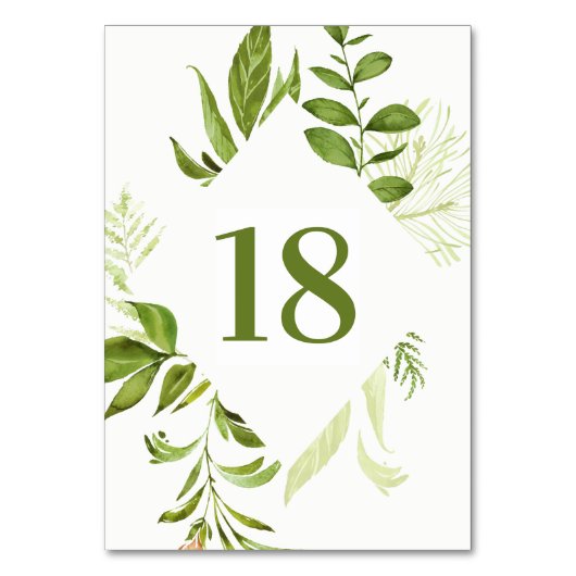 Waterverf Wild Green Foliage Custom Wedding Kaart (Achterkant)