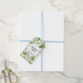 Waterverf Wild Green Foliage Hartelijk dank Cadeaulabel (Met Touw)