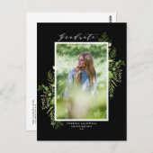 Waterverf Wild Greenery Black Afstuderen Briefkaart (Voorkant / Achterkant)