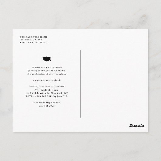 Waterverf Wild Greenery Black Afstuderen Briefkaart (Achterkant)