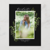 Waterverf Wild Greenery Black Afstuderen Briefkaart (Voorkant)