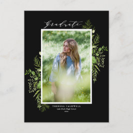 Waterverf Wild Greenery Black Afstuderen Briefkaart