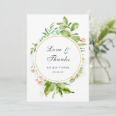 Waterverf Wild Groen Bladgroen Liefde en Bedankt K (Staand voorkant)