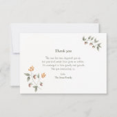 Waterverf Wild Hazel Sympathy Thank You Card Bedankkaart (Voorkant)