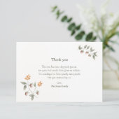 Waterverf Wild Hazel Sympathy Thank You Card Bedankkaart (Staand voorkant)