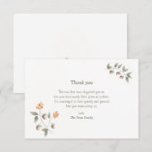 Waterverf Wild Hazel Sympathy Thank You Card Bedankkaart (Voorkant / Achterkant)