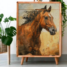 Waterverf Wild Horse Decoupage