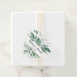 Waterverf Wild Leaves Hunter Green Wedding Bedankjes Labels