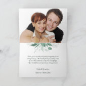 Waterverf Wild Leaves Hunter Green Wedding Bedankkaart (Binnen)