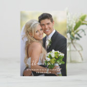 Waterverf Wild Leaves Hunter Green Wedding Bedankkaart (Staand voorkant)