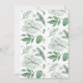 Waterverf Wild Leaves Hunter Green Wedding Bedankkaart (Achterkant)