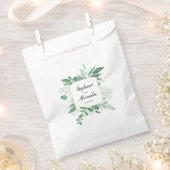 Waterverf Wild Leaves Hunter Green Wedding Bedankzakje (Geknipt)