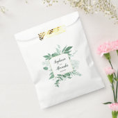 Waterverf Wild Leaves Hunter Green Wedding Bedankzakje (Gezegeld)