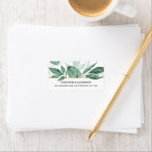 Waterverf Wild Leaves Hunter Green Wedding Etiket (Insitu)