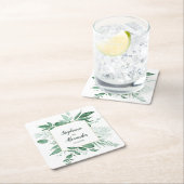 Waterverf Wild Leaves Hunter Green Wedding Kartonnen Onderzetters (Insitu)