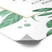 Waterverf Wild Leaves Hunter Green Wedding Poster (Hoek)