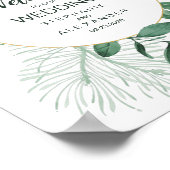 Waterverf Wild Leaves Hunter Green Wedding Poster (Hoek)