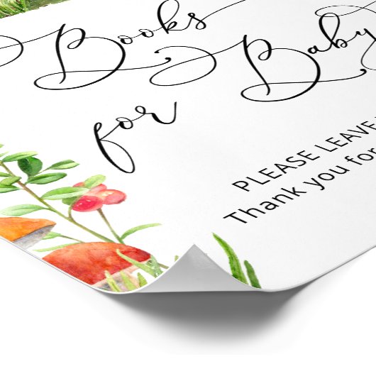 Waterverf Wild Mushroom Boeken voor Baby Poster (Hoek)